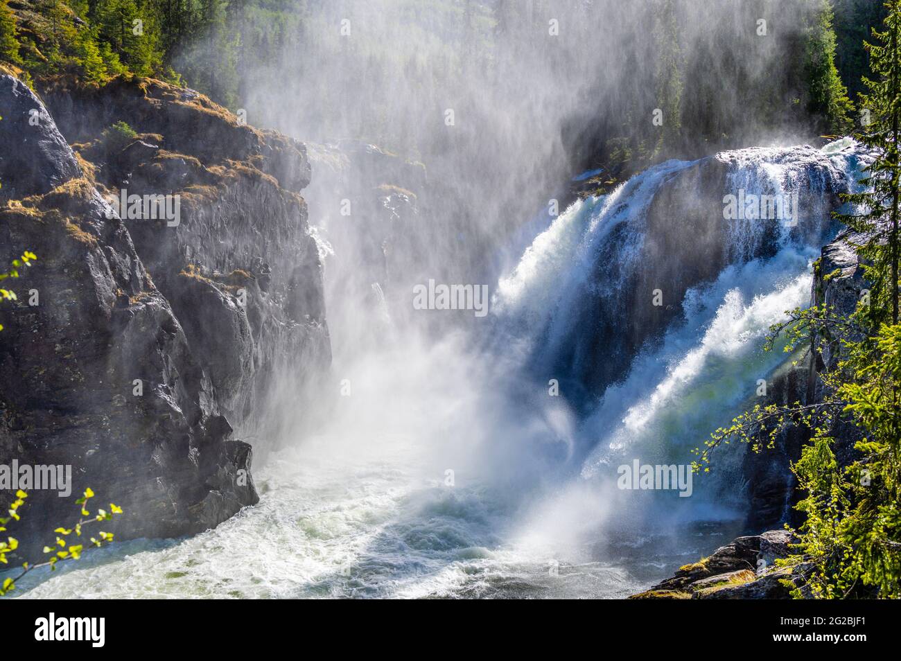 Une célèbre cascade à Hemsedal, en Norvège. Banque D'Images