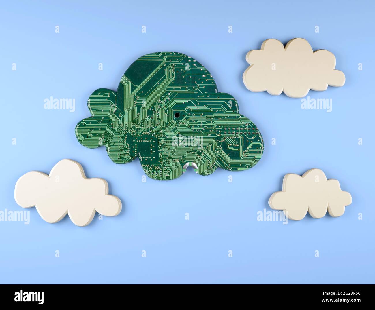 concept de cloud computing numérique, illustration 3d Banque D'Images