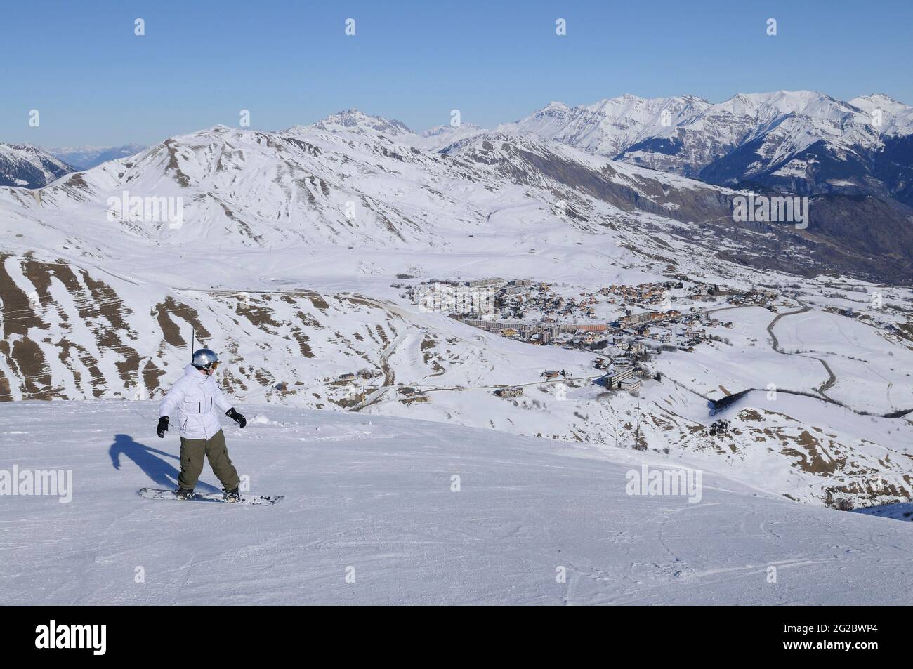 FRANCE. SAVOIE (73) PAYS DE LA MAURIENNE (DOMAINE SKIABLE DES SYBELLES). LA TOUSSUIRE Banque D'Images