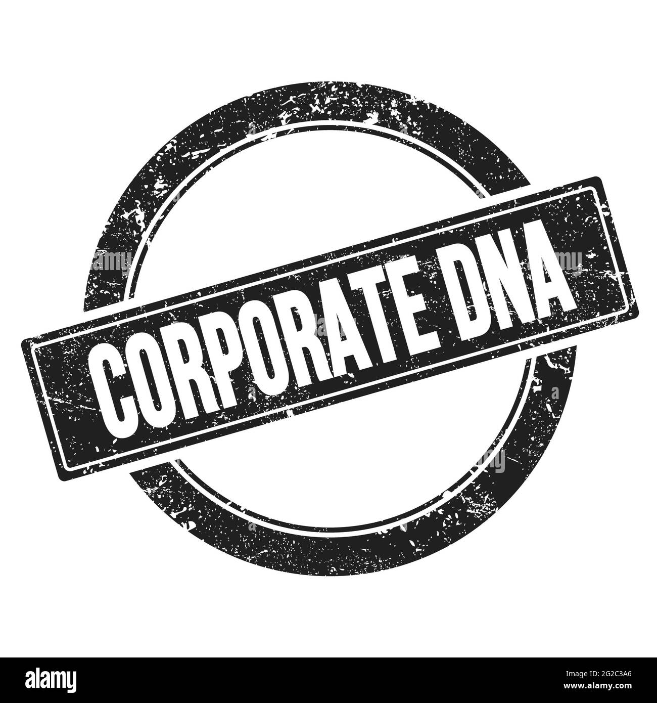 TEXTE DE l'ADN DE L'ENTREPRISE sur timbre rond noir grungy vintage. Banque D'Images
