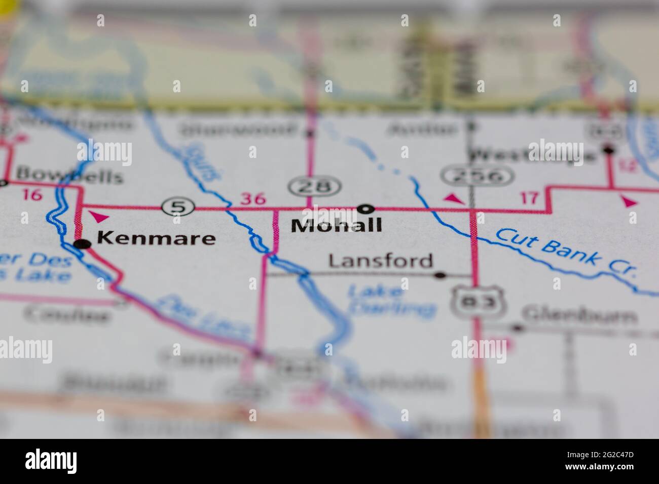 Carte de mohall dakota du nord Banque de photographies et d’images à
