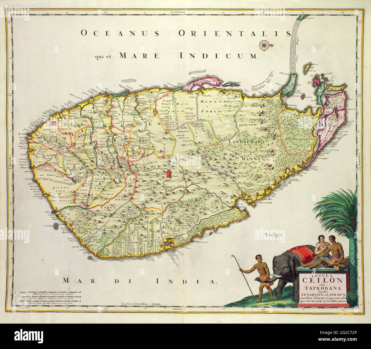 Carte de Ceylan, carte de Ceylan, carte de l'ancien Ceylan, carte de