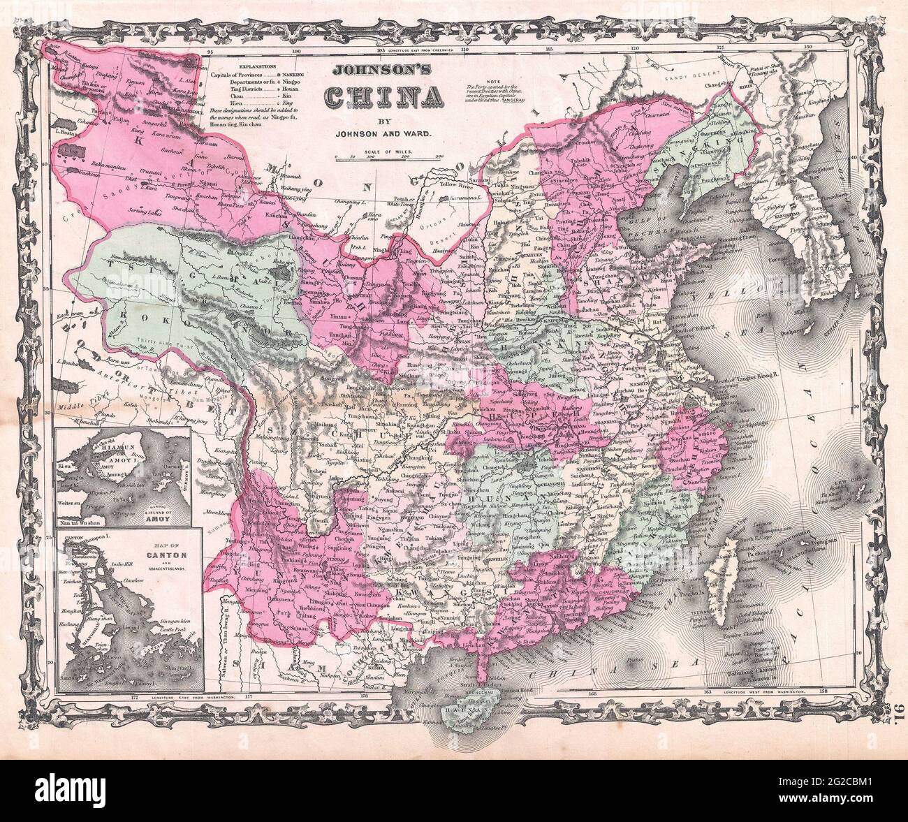 Carte de la Chine, carte de la Chine, carte de la Chine ancienne, carte de la Chine rétro, carte de la Chine ancienne,Carte de la Chine antique, carte de l'Asie, carte de l'Asie, carte de l'Asie ancienne, 中國地圖,1862 carte Banque D'Images