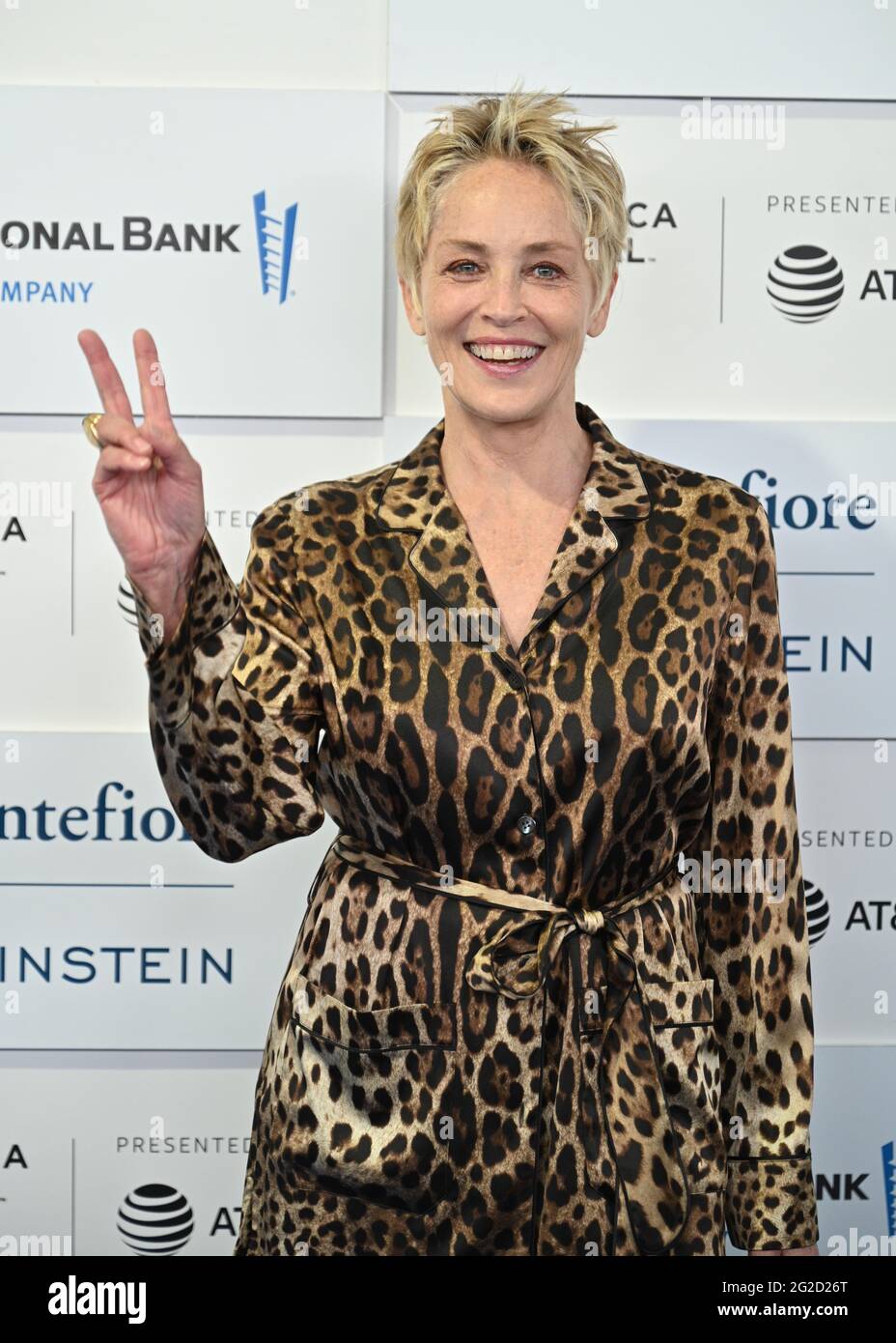 Sharon Stone participe à la première soirée d'ouverture « In the Heights » lors du Tribeca Festival 2021 à la batterie le 09 juin 2021 à New York Banque D'Images