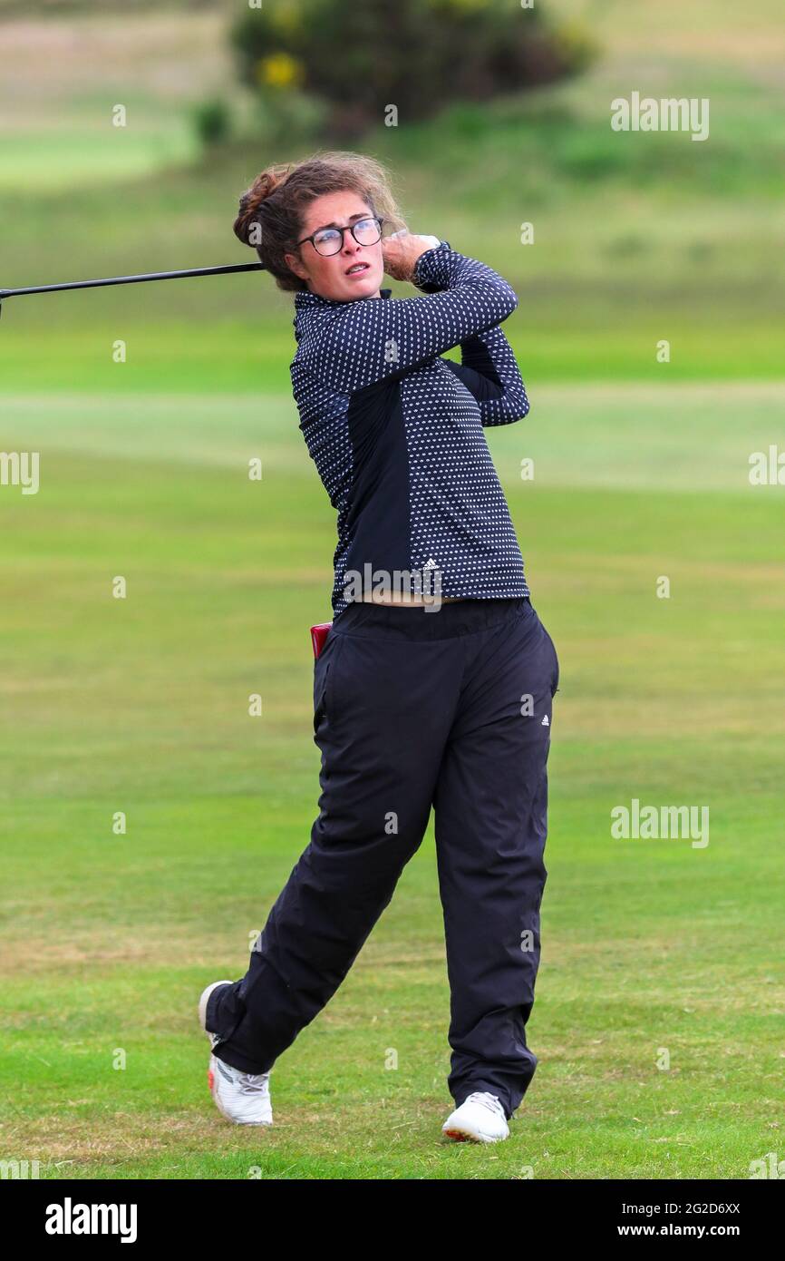 Troon, Royaume-Uni. 10 juin 2021. EMILY TOY de l'Angleterre jouant à Barassie Links, Troon pendant la compétition de match de la R et D'UN sponsorisé Championnat amateur de Womens crédit: Findlay/Alay Live News Banque D'Images