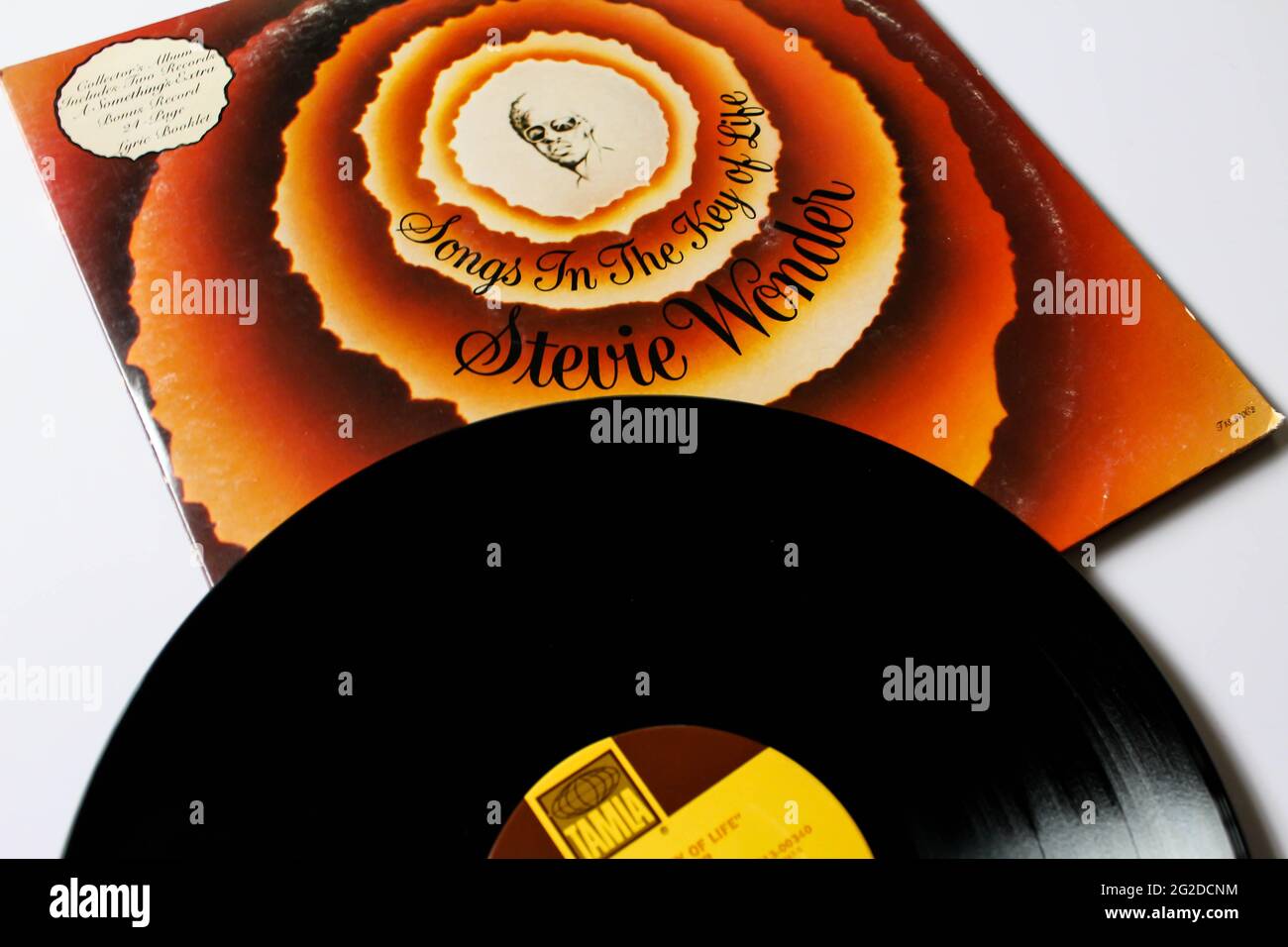 Progressive Soul, avant pop et Rnb artiste, Stevie Wonder album de musique sur vinyle disque LP. Intitulé: Chansons dans la couverture de l'album Key of Life Banque D'Images