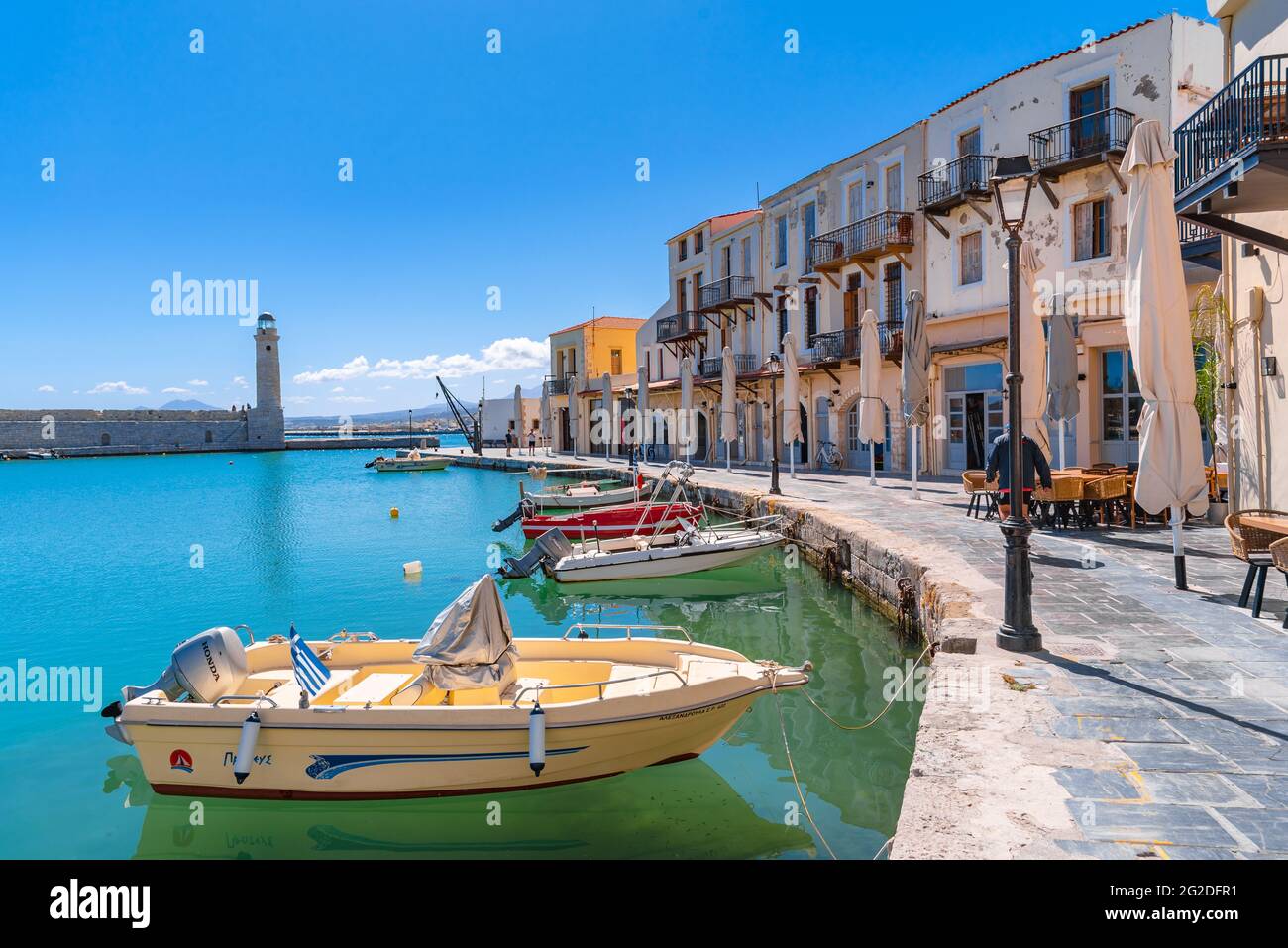 Ville de Rethymno sur l'île de Crète en Grèce. Banque D'Images