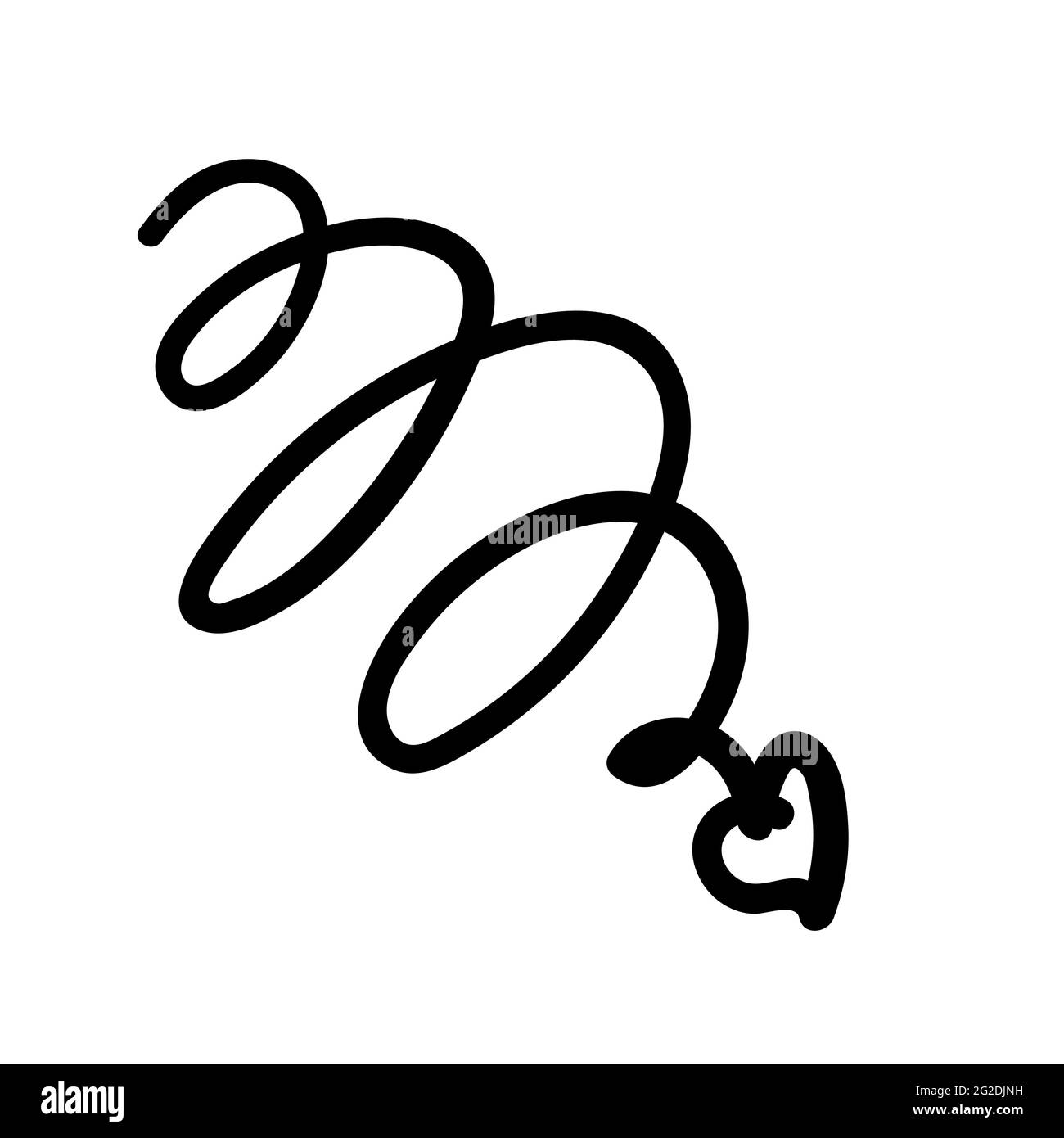 flèche courbe en spirale avec un motif de caniche à bout de coeur dessiné à la main. illustration vectorielle Illustration de Vecteur
