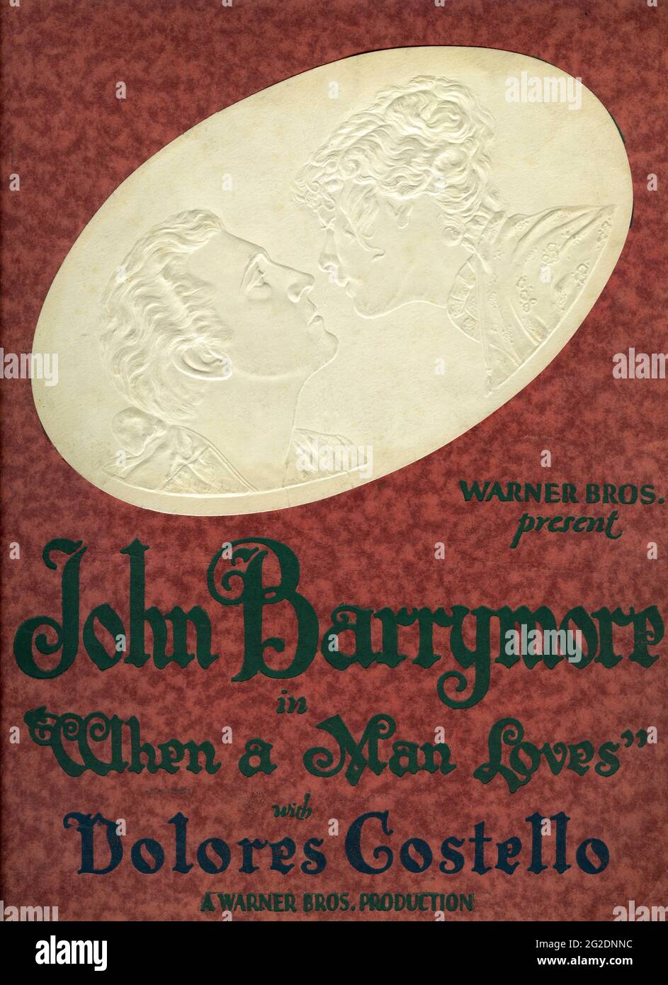 JOHN BARRYMORE et DOLORES COSTELLO lorsQU'UN HOMME AIME sa DAME (au Royaume-Uni) 1927 réalisateur ALAN CROSLAND du roman Histoire du Chevalier des Grieux et de Manon Lescaut de l'Abbé Prévost adapté par Bess Meredyth Warner Bros. Banque D'Images