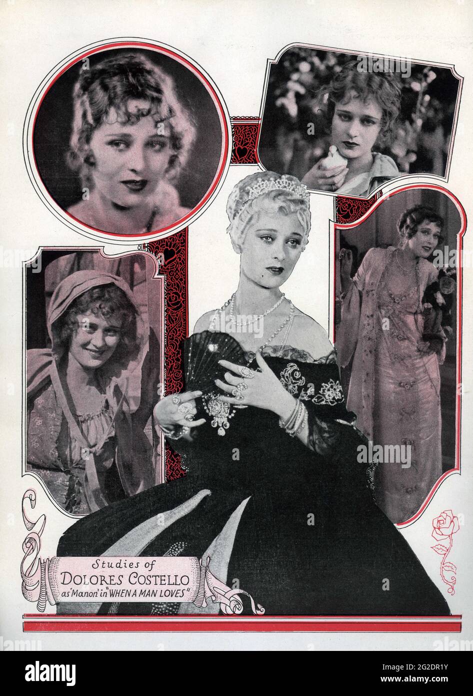 JOHN BARRYMORE et DOLORES COSTELLO lorsQU'UN HOMME AIME sa DAME (au Royaume-Uni) 1927 réalisateur ALAN CROSLAND du roman Histoire du Chevalier des Grieux et de Manon Lescaut de l'Abbé Prévost adapté par Bess Meredyth Warner Bros. Banque D'Images