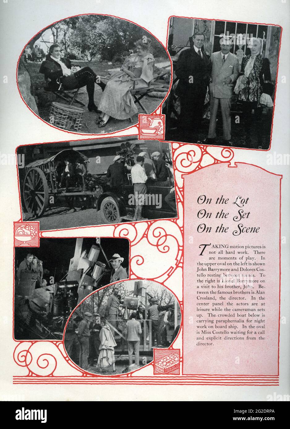 Dans les coulisses sur des images de JOHN BARRYMORE et DOLORES COSTELLO pendant le tournage DE QUAND UN HOMME AIME sa DAME (au Royaume-Uni) 1927 réalisateur ALAN CROSLAND du roman Histoire du Chevalier des Grieux et de Manon Lescaut de l'Abbé Prévost adapté par Bess Meredyth Warner Bros. Banque D'Images