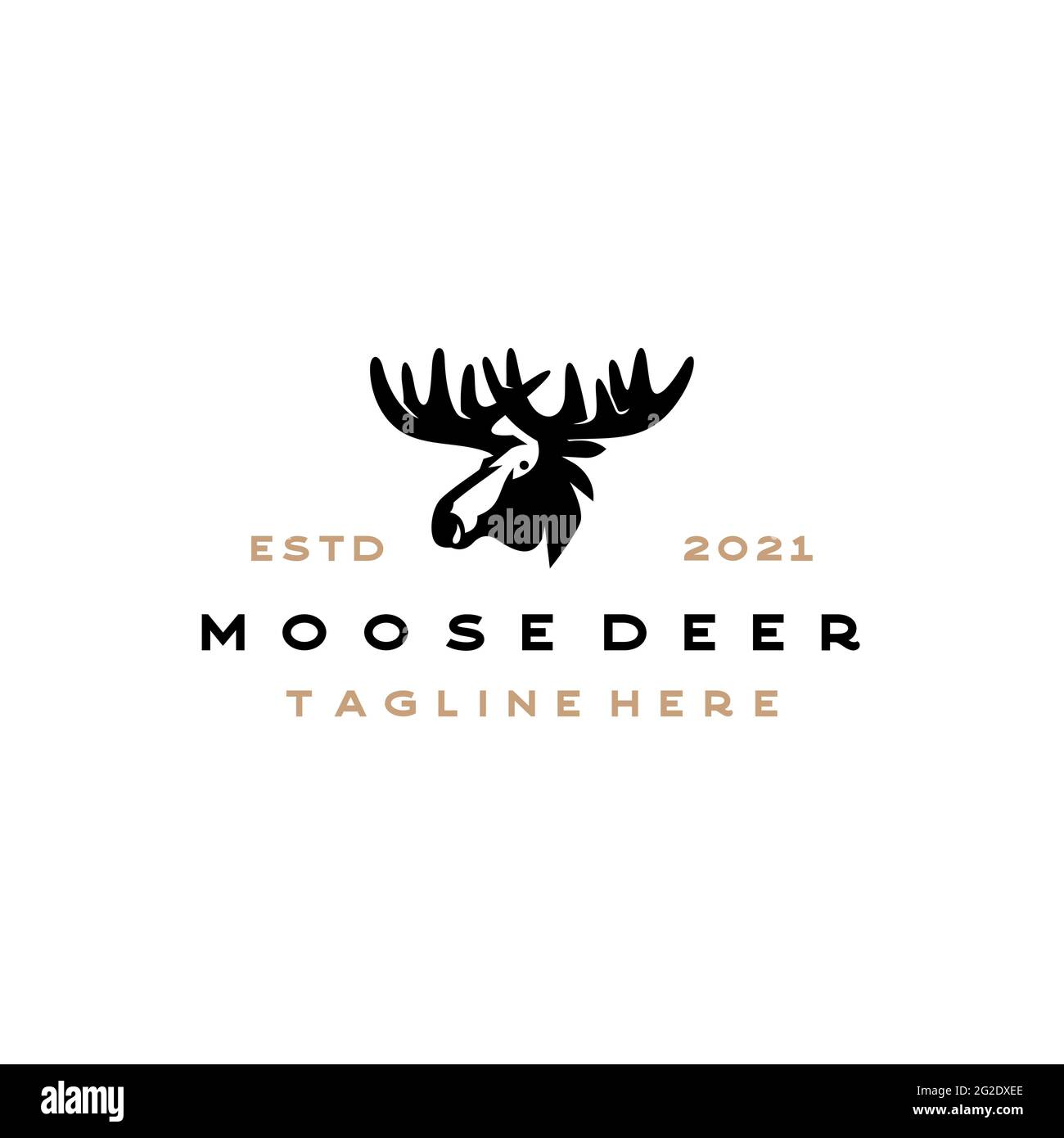 Motif illustration du logo de la silhouette de Moose Deer Head Illustration de Vecteur