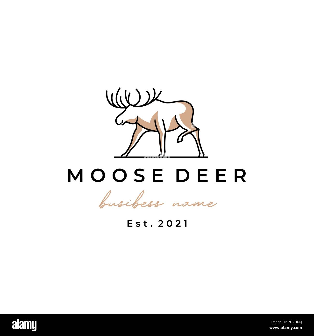 Motif d'illustration représentant un vecteur du logo de l'art de Moose Deer Illustration de Vecteur