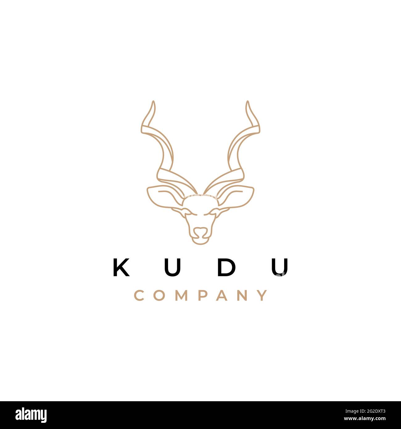 Vecteur de conception du logo Kudu line art Illustration de Vecteur
