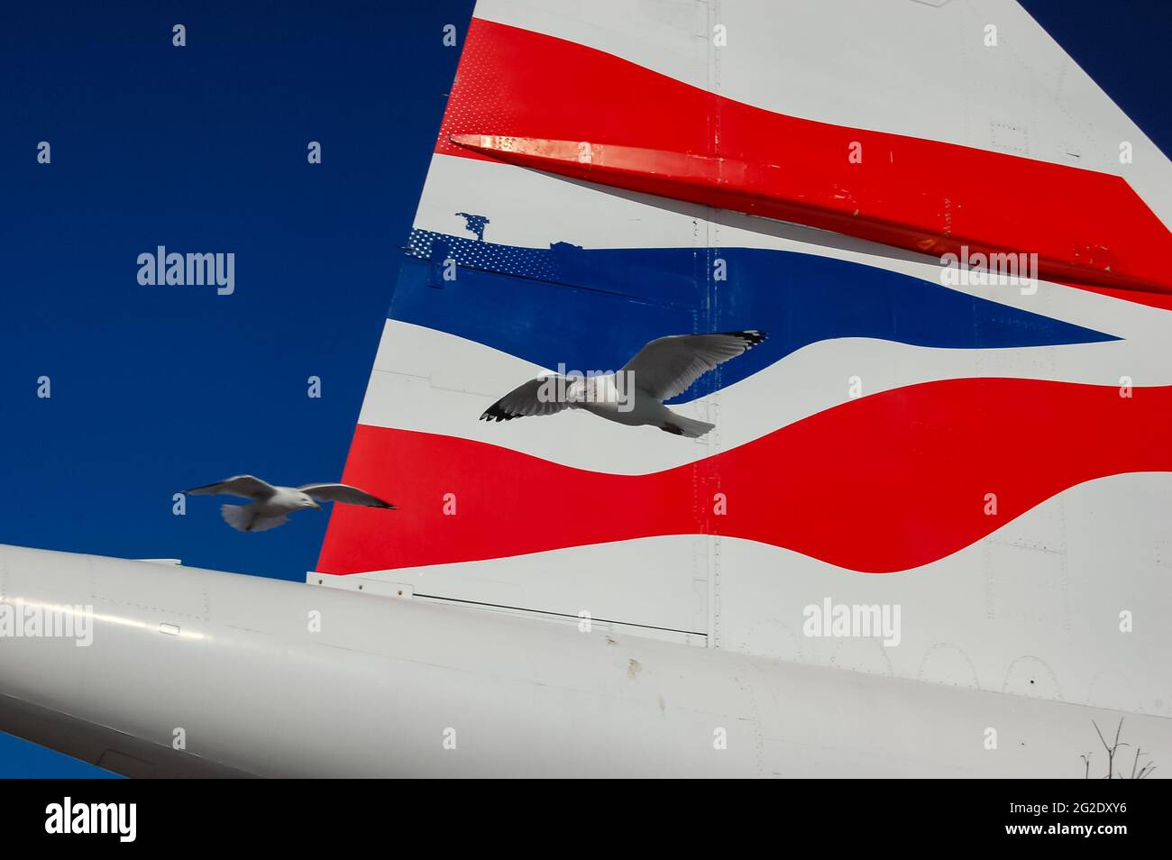 British Airways Concorde, un avion passager supersonique exposé au musée Intrepid Sea, Air and Space de New York. Banque D'Images