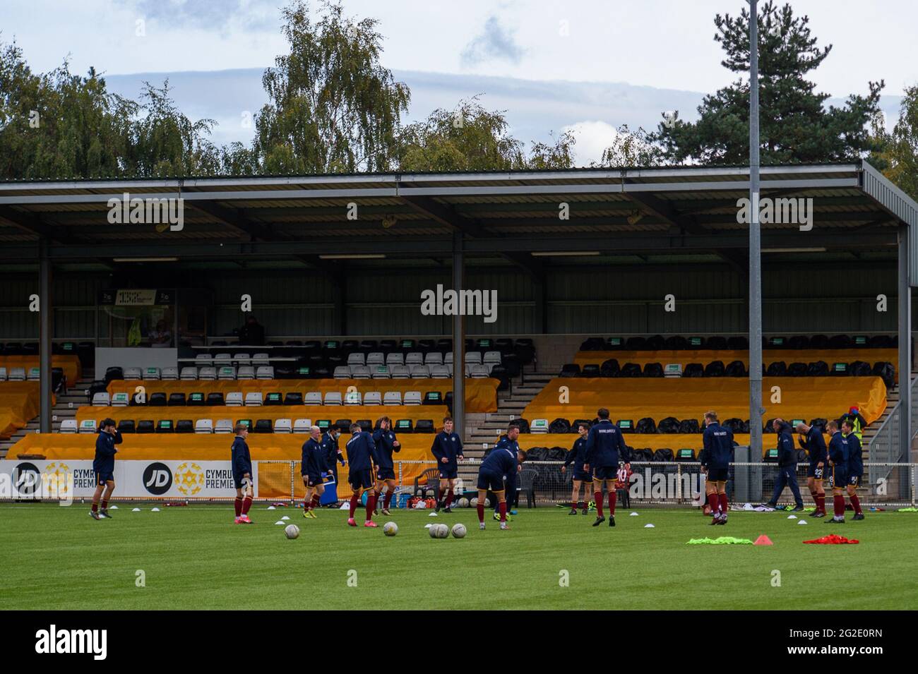 Rhosymedre, pays de Galles, 26 septembre 2020. JD Cymru Premier match entre Cefn Druids et Cardiff Metropolitan University. Banque D'Images