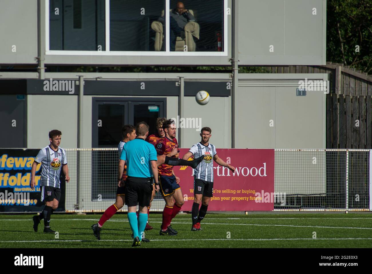 Rhosymedre, pays de Galles, 26 septembre 2020. JD Cymru Premier match entre Cefn Druids et Cardiff Metropolitan University. Banque D'Images