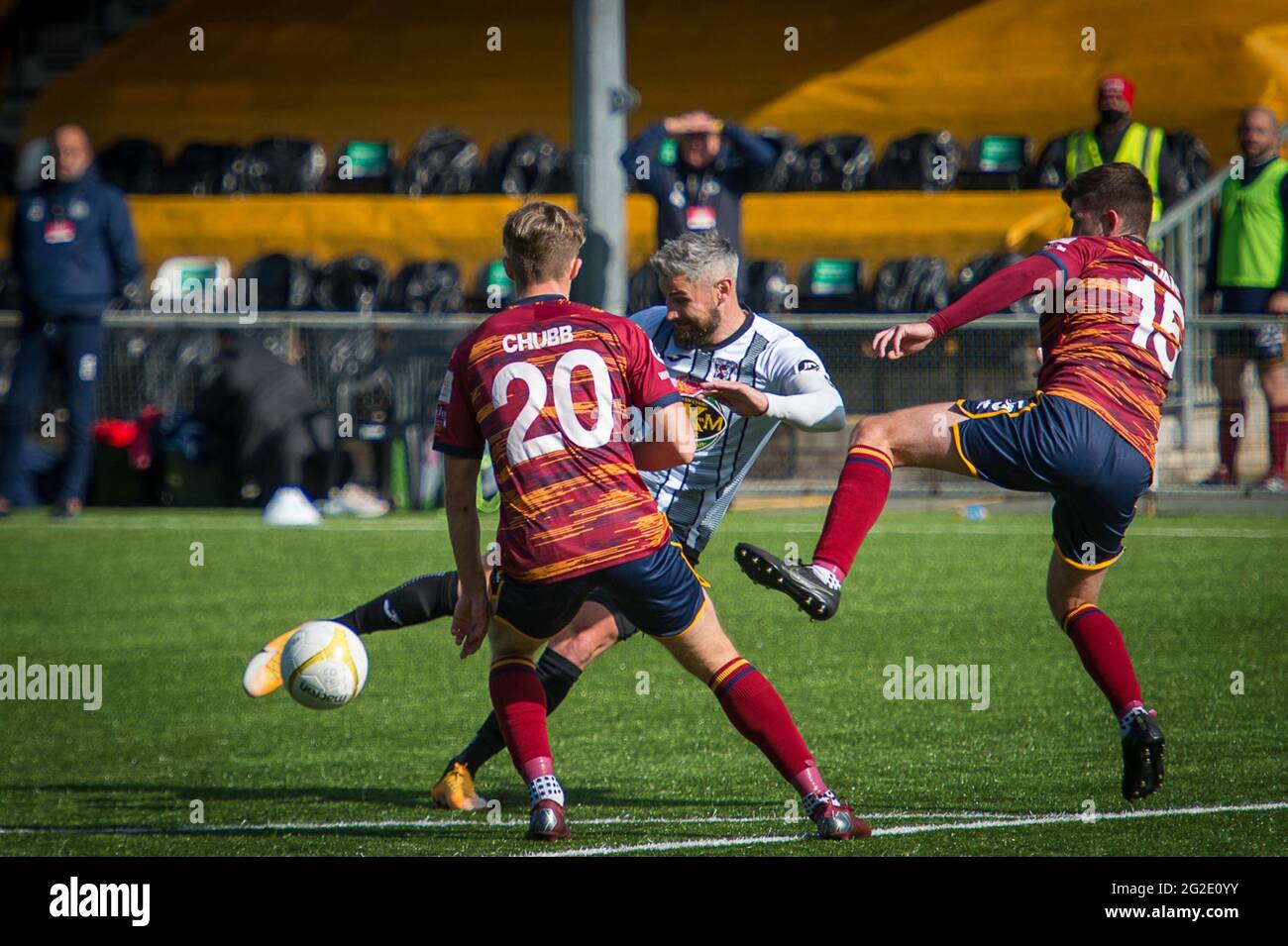 Rhosymedre, pays de Galles, 26 septembre 2020. JD Cymru Premier match entre Cefn Druids et Cardiff Metropolitan University. Banque D'Images