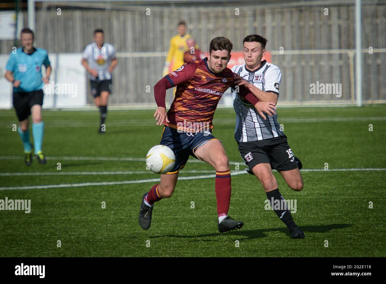 Rhosymedre, pays de Galles, 26 septembre 2020. JD Cymru Premier match entre Cefn Druids et Cardiff Metropolitan University. Banque D'Images