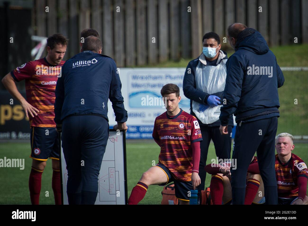 Rhosymedre, pays de Galles, 26 septembre 2020. JD Cymru Premier match entre Cefn Druids et Cardiff Metropolitan University. Banque D'Images