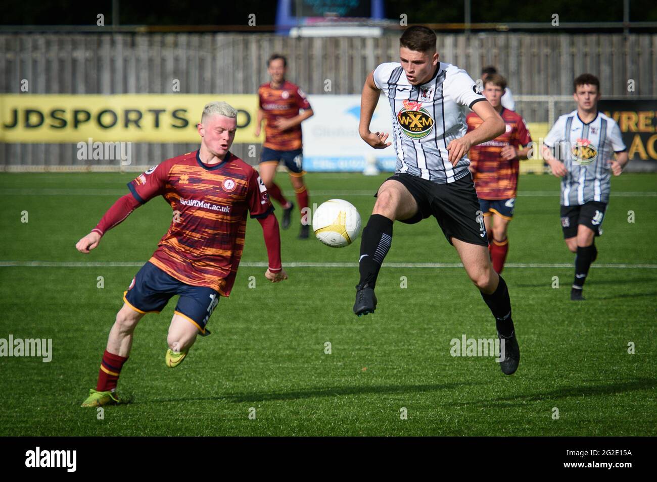 Rhosymedre, pays de Galles, 26 septembre 2020. JD Cymru Premier match entre Cefn Druids et Cardiff Metropolitan University. Banque D'Images