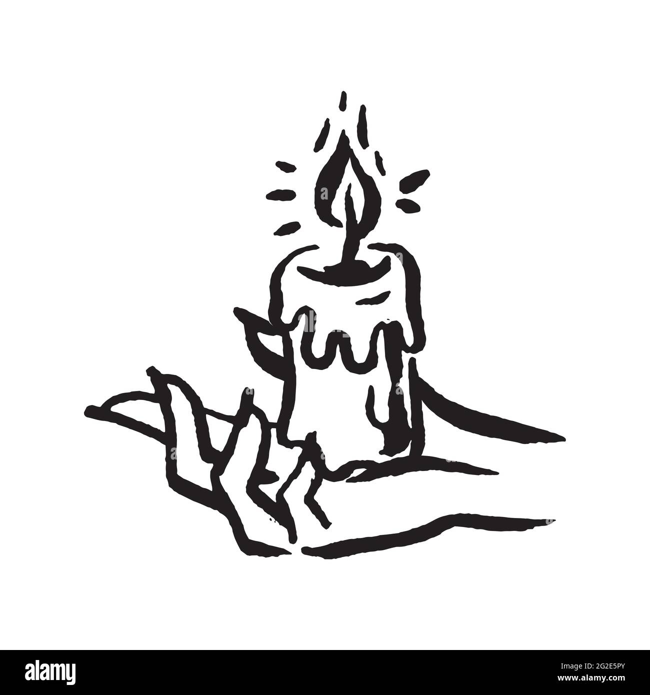 Mystique sorcière occulte spirituel bougie dessin à la main illustration Illustration de Vecteur