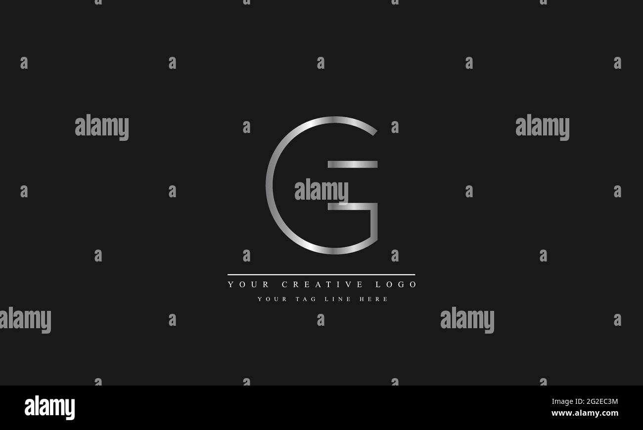 Lettre logo Design avec la typographie moderne et créative G GG Illustration de Vecteur