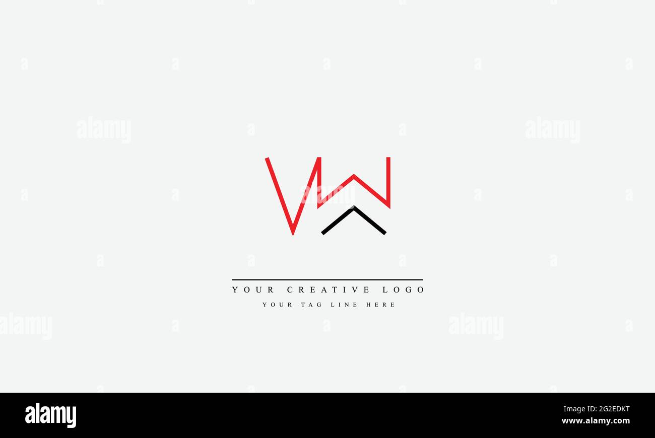 Lettre logo Design avec la typographie moderne et créative VW WV Illustration de Vecteur