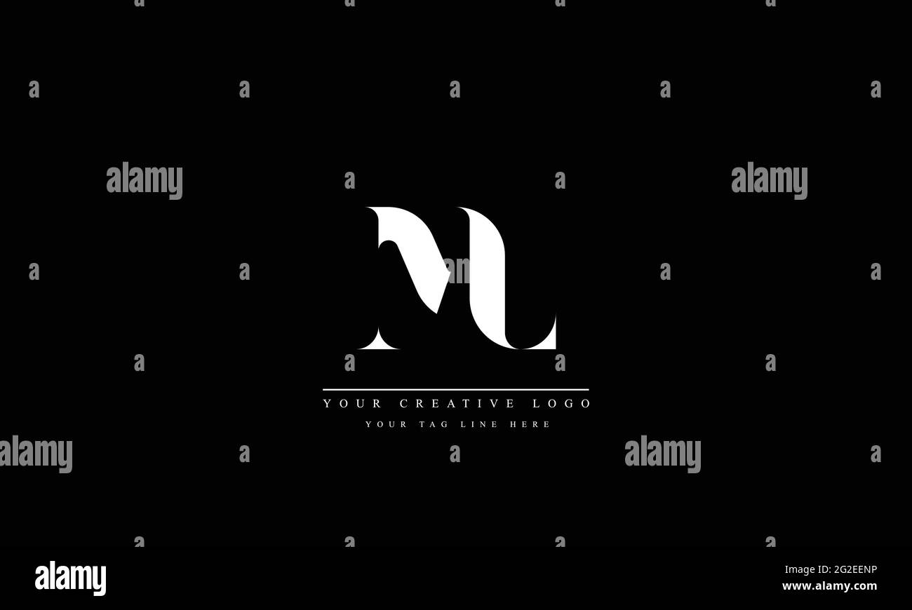 Lettre logo Design avec Creative Modern Typography ML LM Illustration de Vecteur
