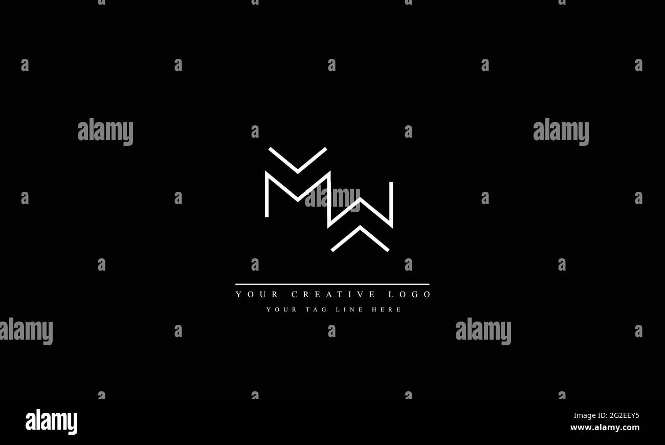 Lettre logo Design avec la typographie moderne et créative à la mode MW WM Illustration de Vecteur