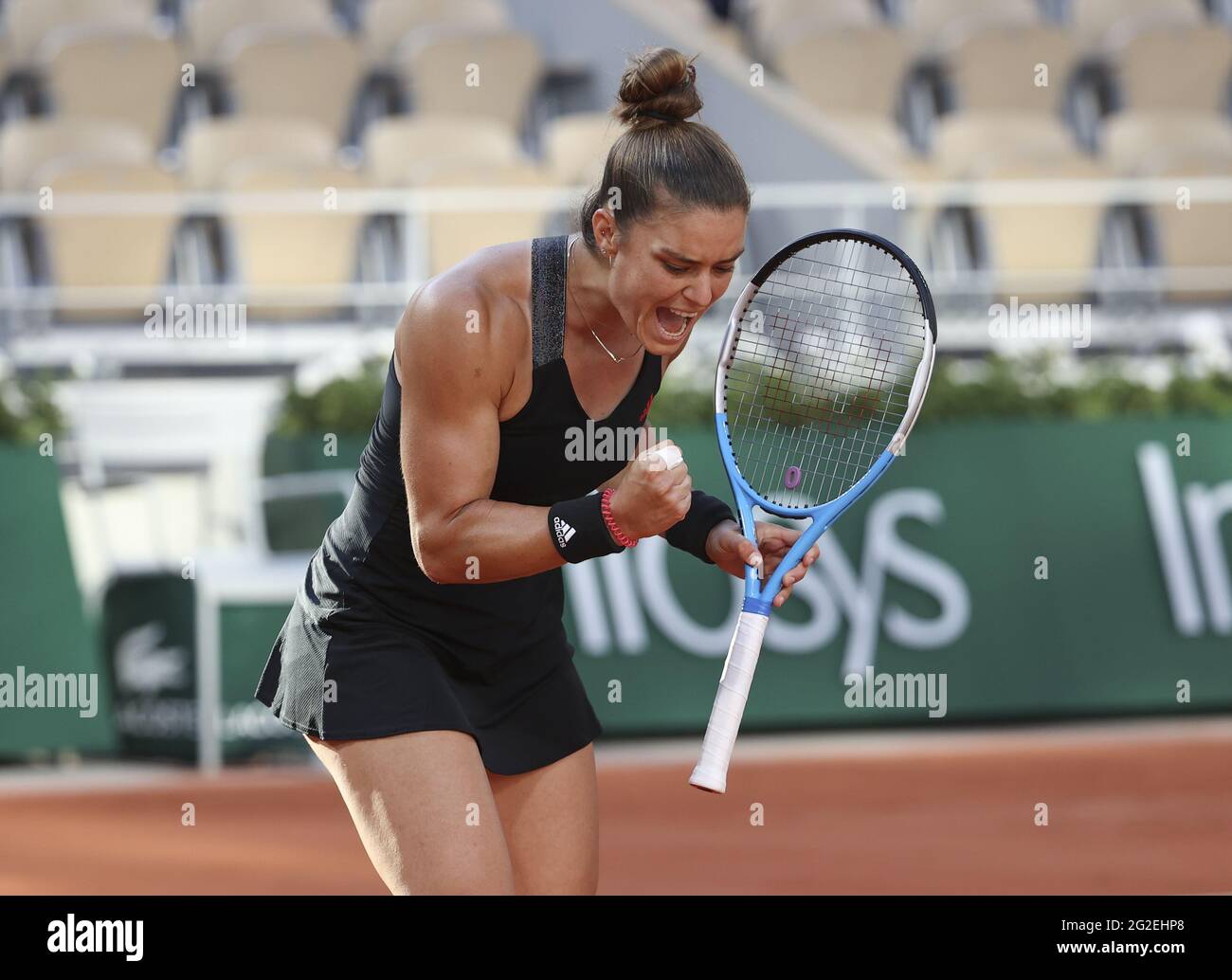 Maria Sakkari de Grèce au cours du jour 12 de l'Open de France 2021,  tournoi de tennis Grand Chelem le 10 juin 2021 au stade Roland-Garros à  Paris, France - photo Jean