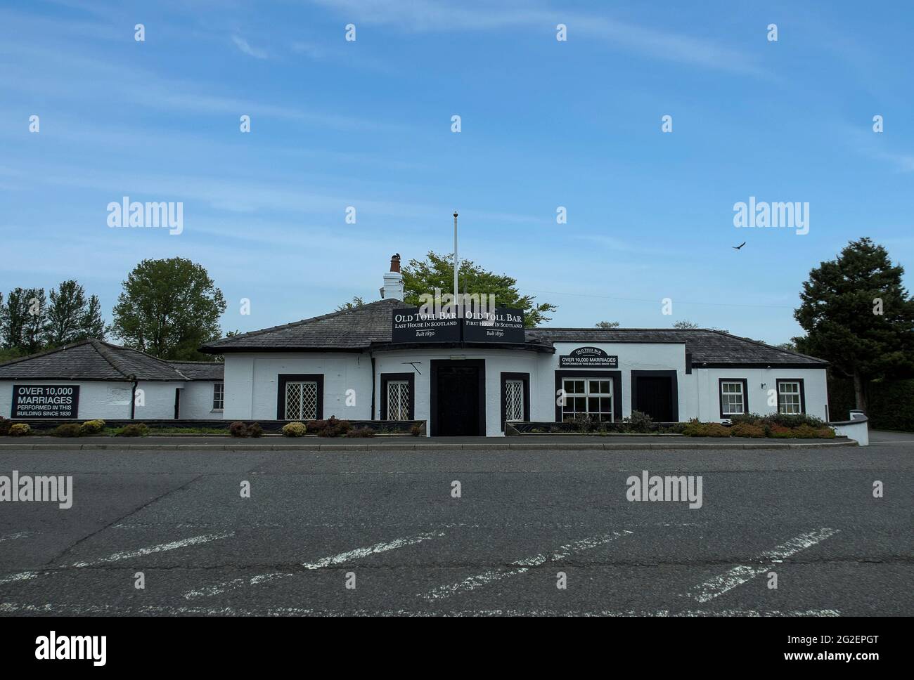 The Old Toll Bar Cafe, à la frontière de l'Angleterre et de l'Écosse, à Gretna, au Royaume-Uni Banque D'Images