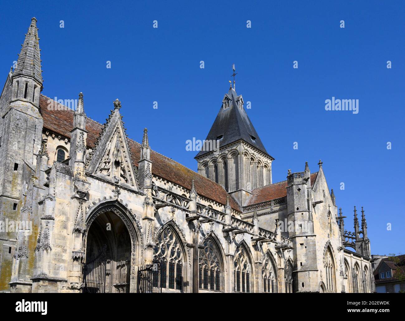 En dehors de l'église de la Sainte Trinité (Église de la Trinité) à falaise, Calvados, France Banque D'Images