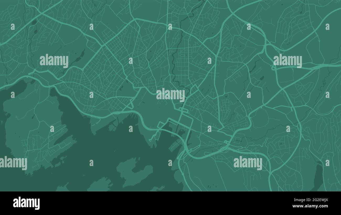 Illustration de la carte d'arrière-plan vectorielle de la zone d'Oslo verte, des rues et de la cartographie de l'eau. Format écran large, design plat numérique streetmap. Illustration de Vecteur