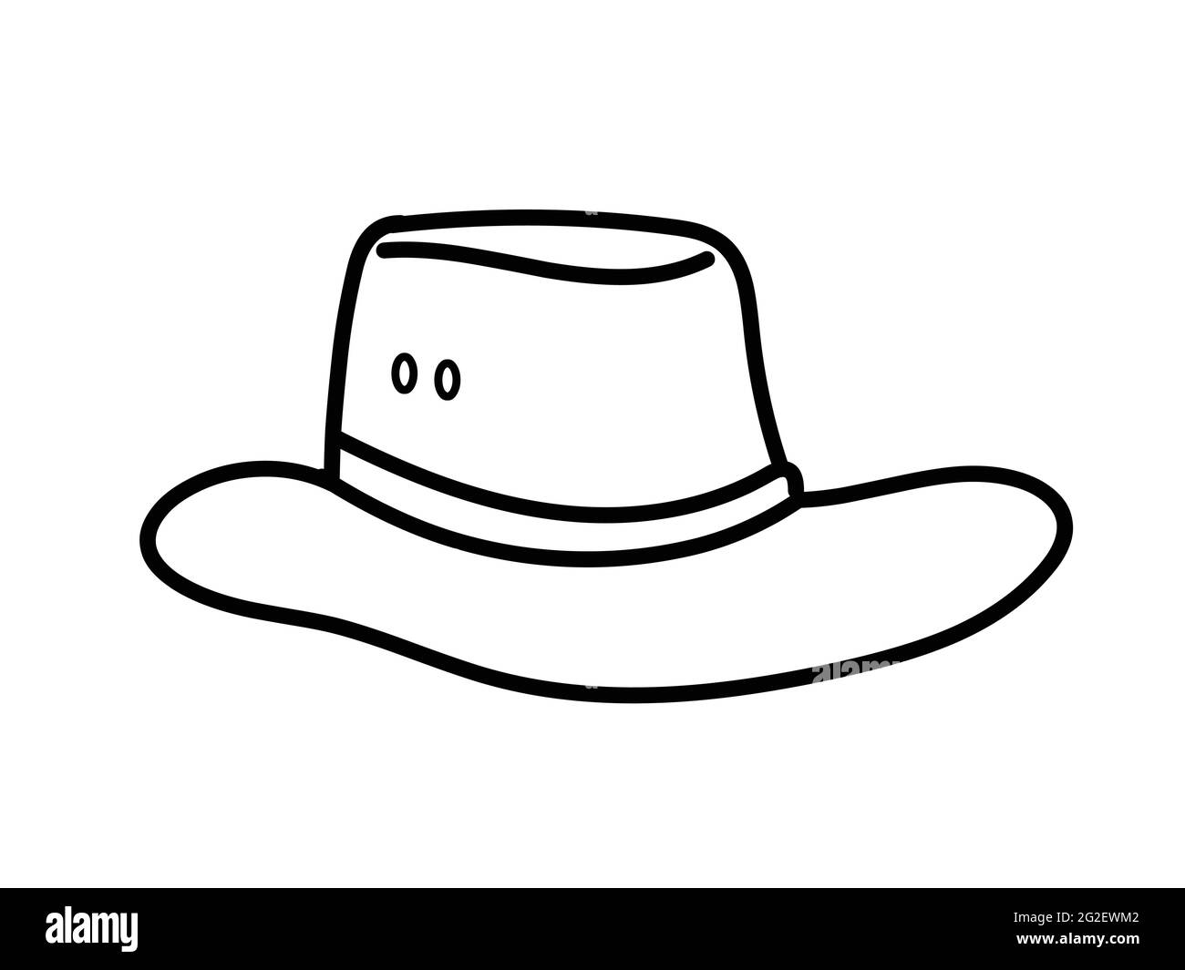 Chapeau de cowboy dessin de ligne noire vectorielle Image Vectorielle Stock  - Alamy