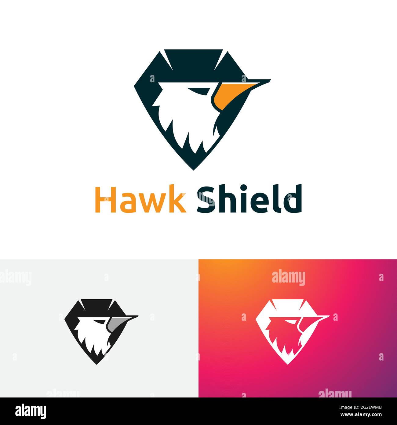 Logo Hawk Eagle Falcon Bird Shield Animal Game Esport Illustration de Vecteur