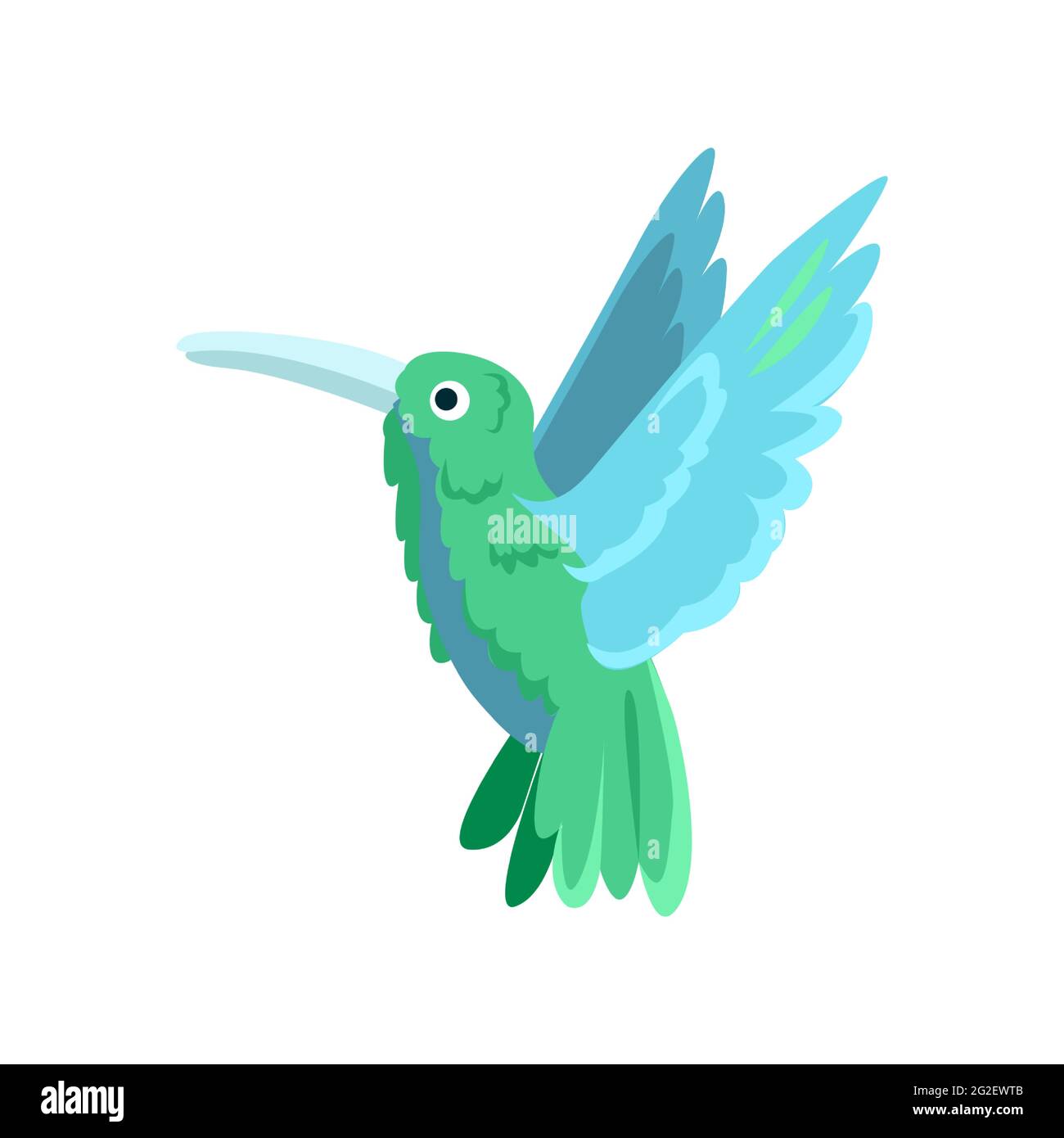 Icône plate Colibri. Élément vectoriel coloré de la collection d'oiseaux. Icône Creative Colibri pour la conception Web, les modèles et les infographies. Illustration de Vecteur