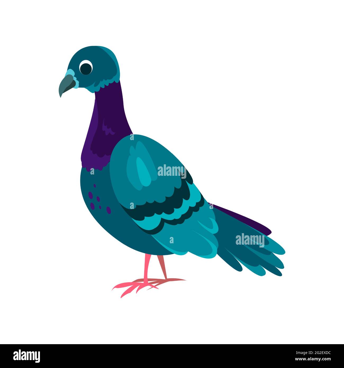 Icône plate Pigeon. Élément vectoriel coloré de la collection d'oiseaux. Icône Creative Pigeon pour la conception web, les modèles et les infographies. Illustration de Vecteur