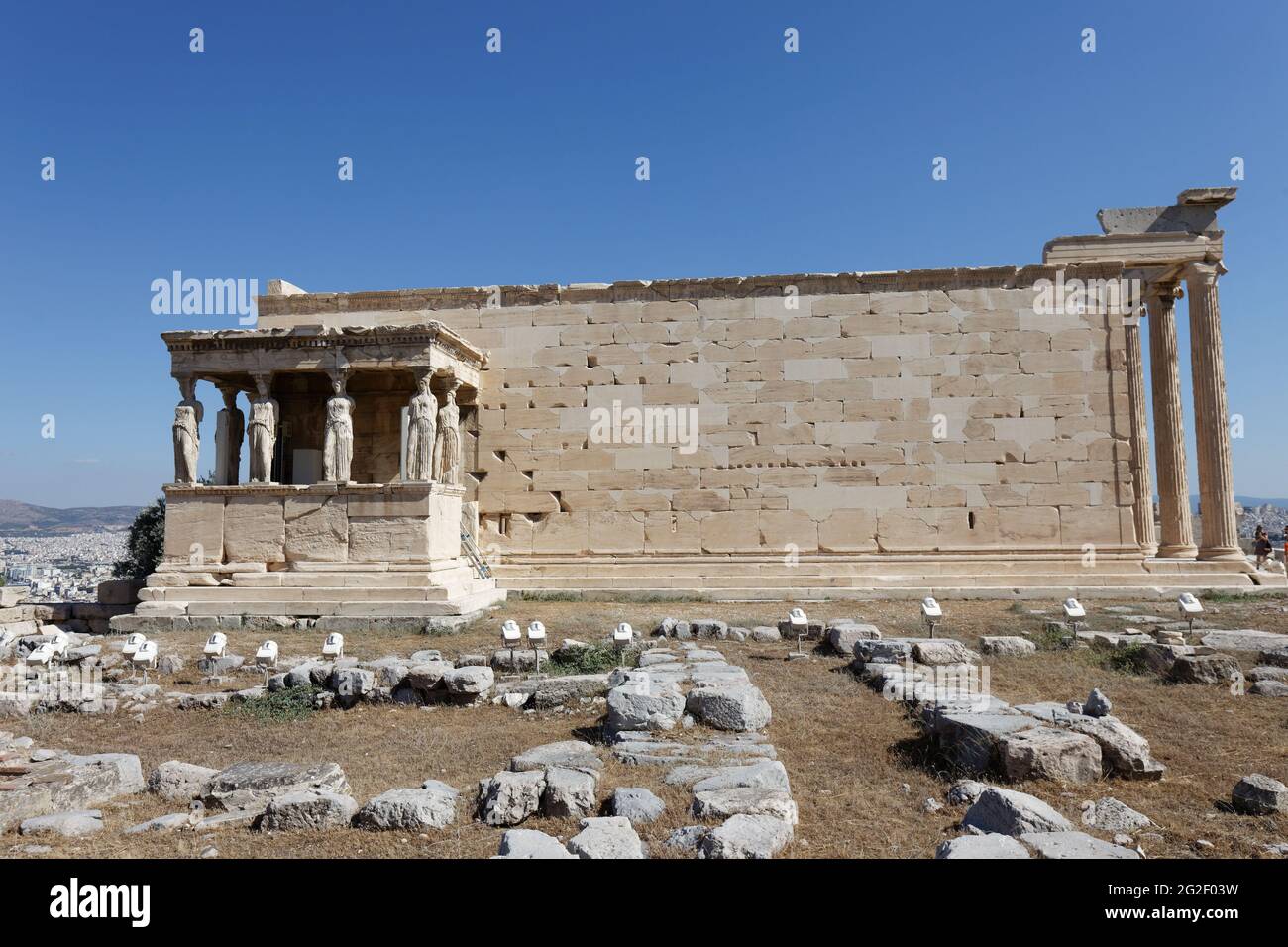 Vieux Temple d'Athéna - Acropole d'Athènes - Athènes Grèce Banque D'Images