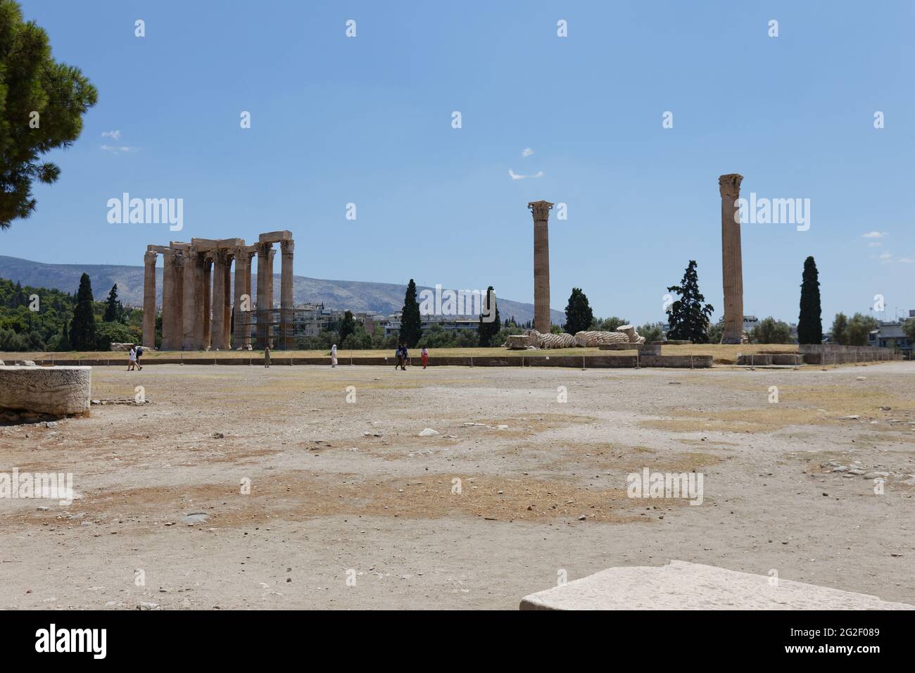 Archeologikos Choros Olimpiiou - Athènes Grèce Banque D'Images