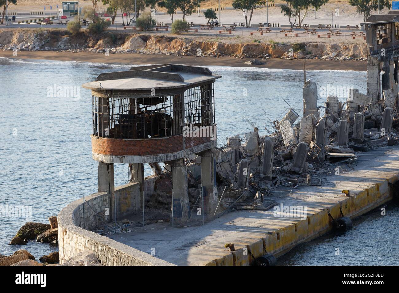 Vieux Krakari Mole - Port du Pirée Grèce Banque D'Images