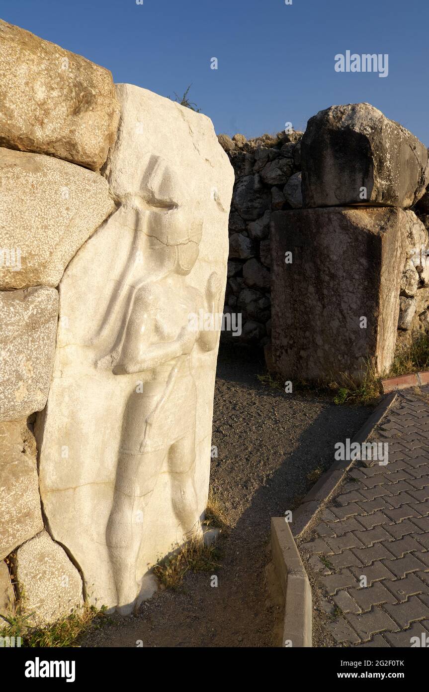 Monument historique de l'archéologie en Turquie la porte du roi à Hattusa capitale de l'Empire Hittite, Cappadoce Banque D'Images