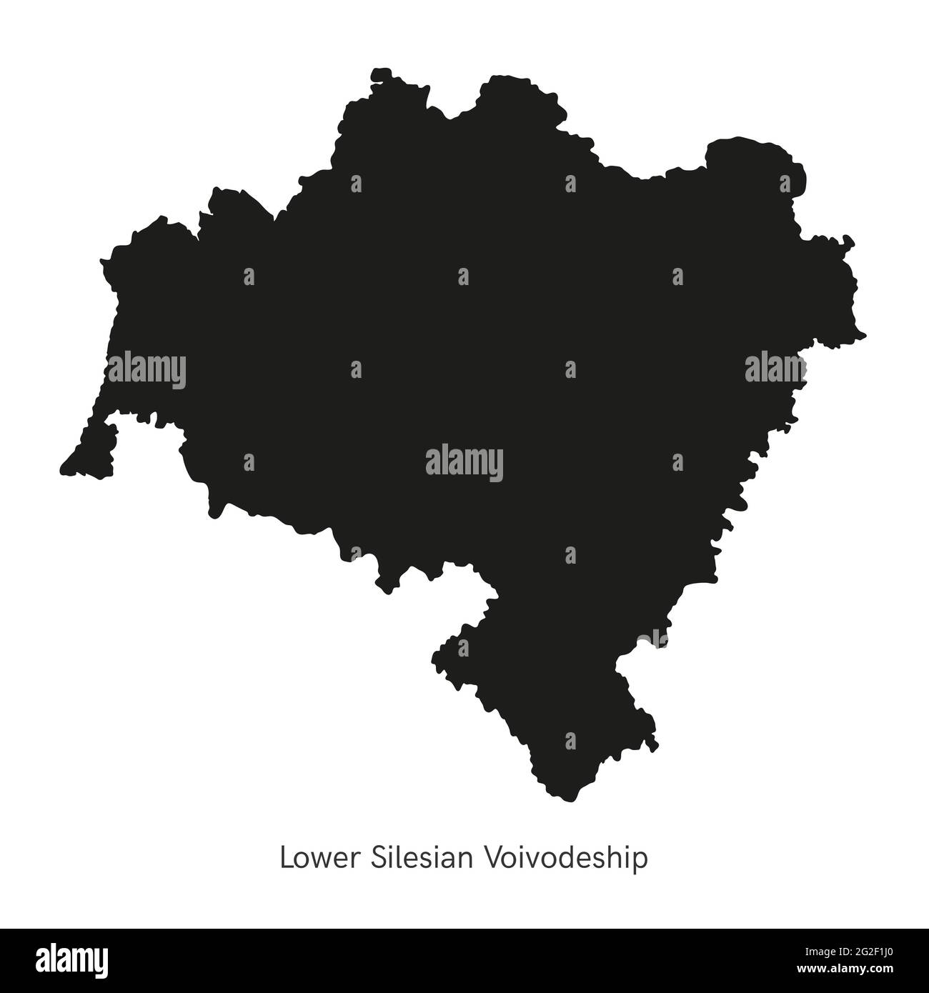 Illustration vectorielle : carte administrative de la Pologne. Carte de Voïvodeship de Silésie inférieure Illustration de Vecteur