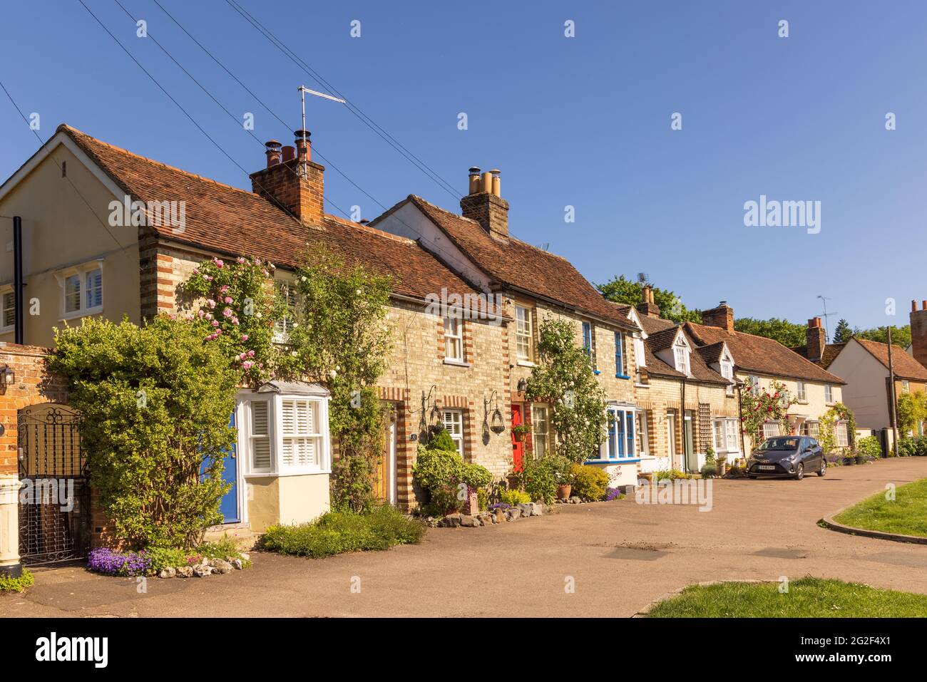 Belles vieilles maisons de village à Standon High Street, Hertfordshire, Royaume-Uni Banque D'Images