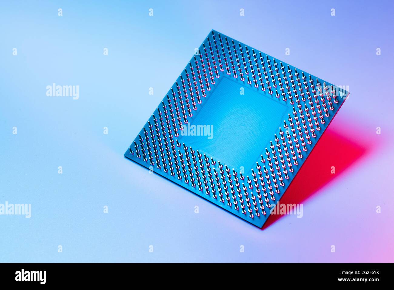 Processeur, unité de traitement de l'ordinateur, PROCESSEUR central dans un ordinateur personnel ou carte de circuits électroniques. Banque D'Images