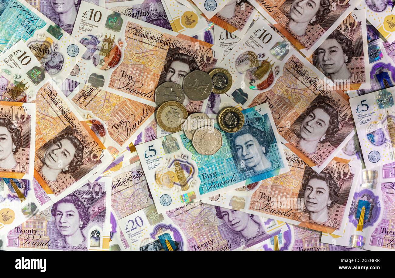 Billets de banque UK Banque D'Images
