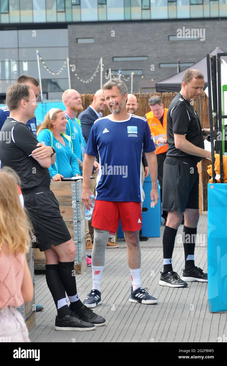 Copenhague, Danemark. 11 juin 2021, le Prince Frederik, cronw danois, ouvre le festival officiel EEFA Euro 2020 Footbal à Copenhague dans le festival de l'UEFA copenahgen Banque D'Images