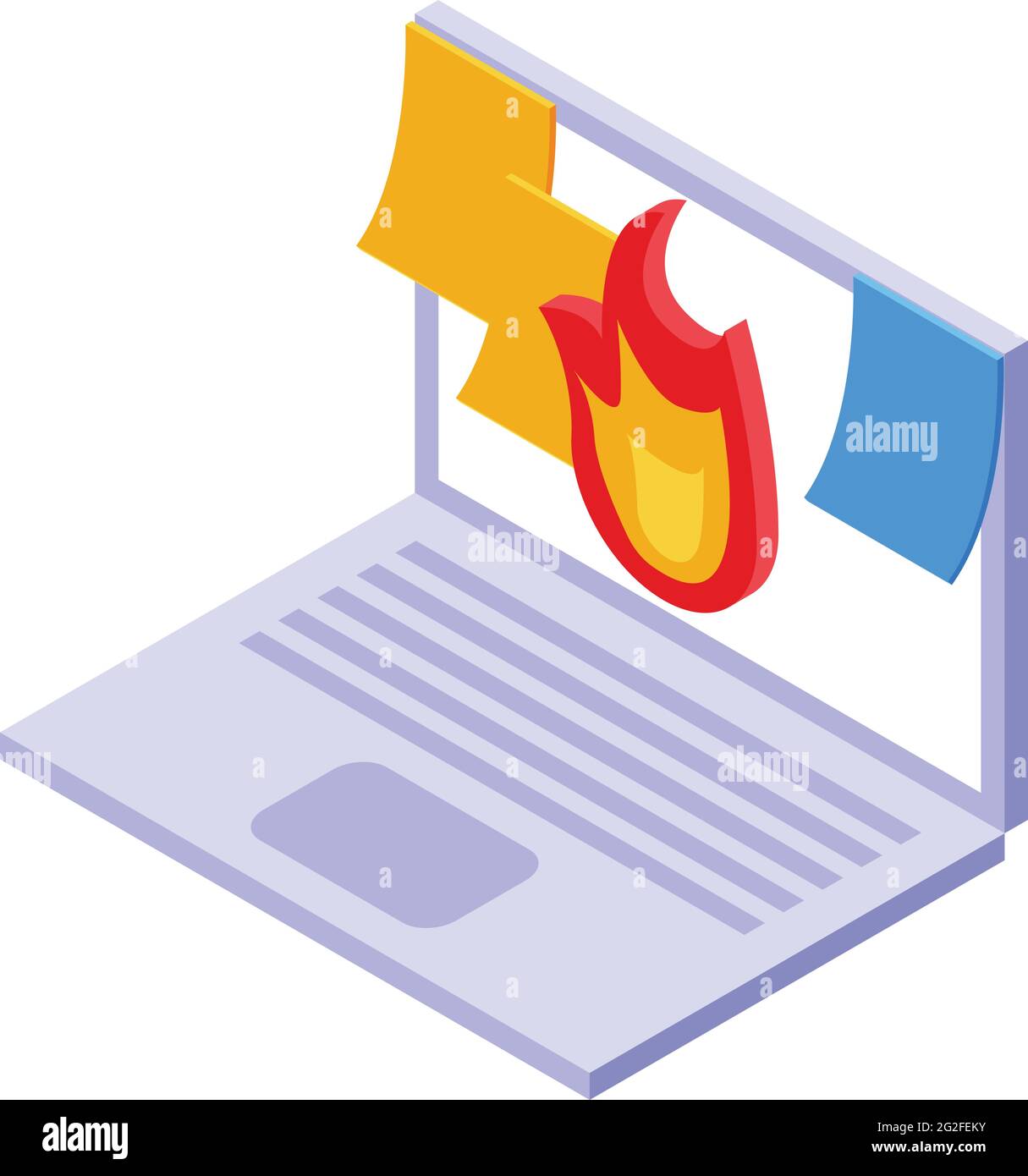 Icône de tâche urgente de l'ordinateur portable. Isométrique de l'icône de vecteur de travail de démarrage d'ordinateur portable pour la conception de Web isolée sur fond blanc Illustration de Vecteur