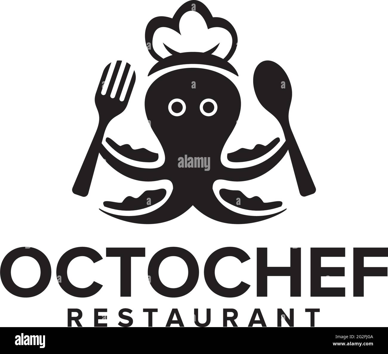 Logo du chef octopus design vector templtae Illustration de Vecteur