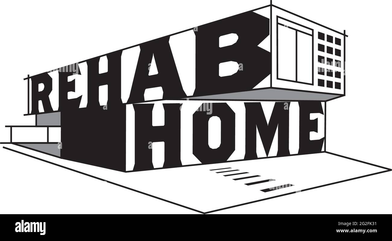 Home rehab logo design modèle vectoriel Illustration de Vecteur